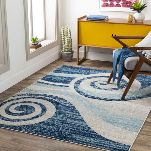 Chester Dark Blue Wave Rectangle 7 Ft. 10 In. x 10 Ft. 3 In. Rug, image 2