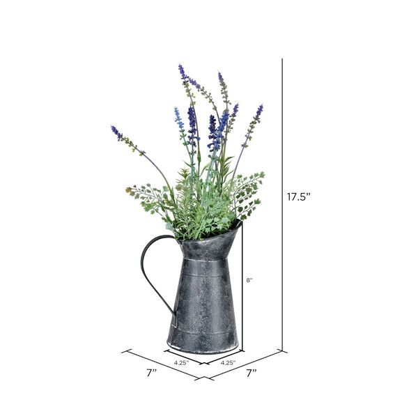Green and Purple Lavender In Galvanized Pot, image 2