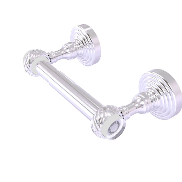 Pacific Grove Satin Chrome Two-Inch Two Post Toilet Paper Holder with Twisted Accents, image 1