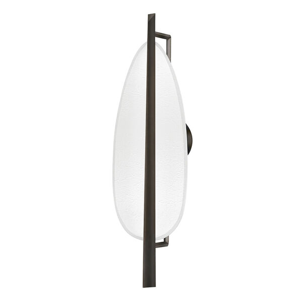 Ithaca Black Nickel and White Plaster Integrated LED Wall Sconce, image 1