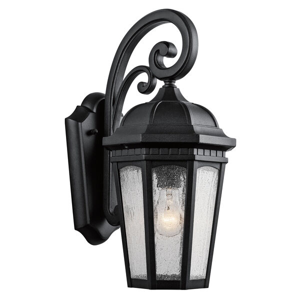 Courtyard Textured Black One-Light Eight-Inch Outdoor Wall Sconce, image 1