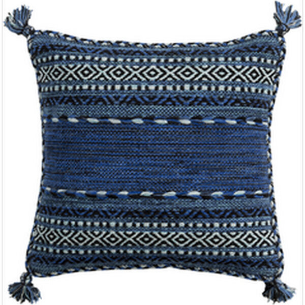 Trenza Cobalt 18-Inch Pillow with Poly Fill, image 1