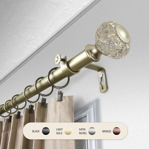 Elsie Gold 28-48 Inch Curtain Rod, image 1