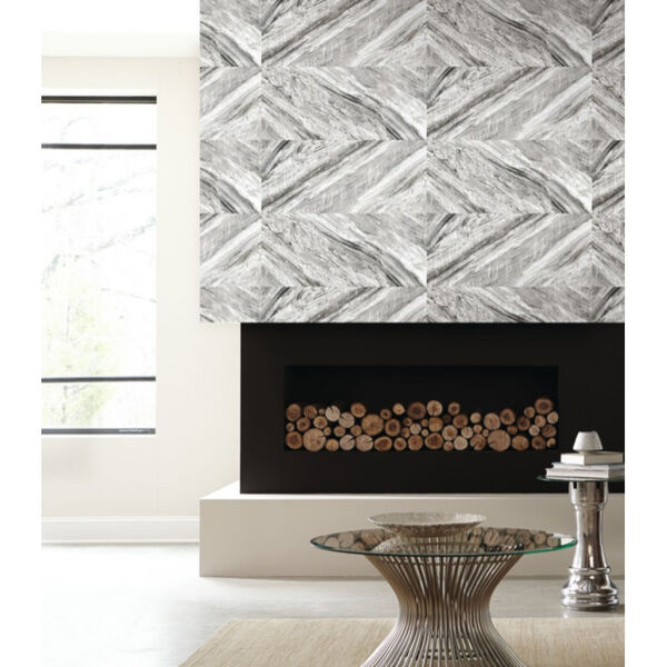 Carrara Horizontal Stonework Gray Peel and Stick Wallpaper, image 1
