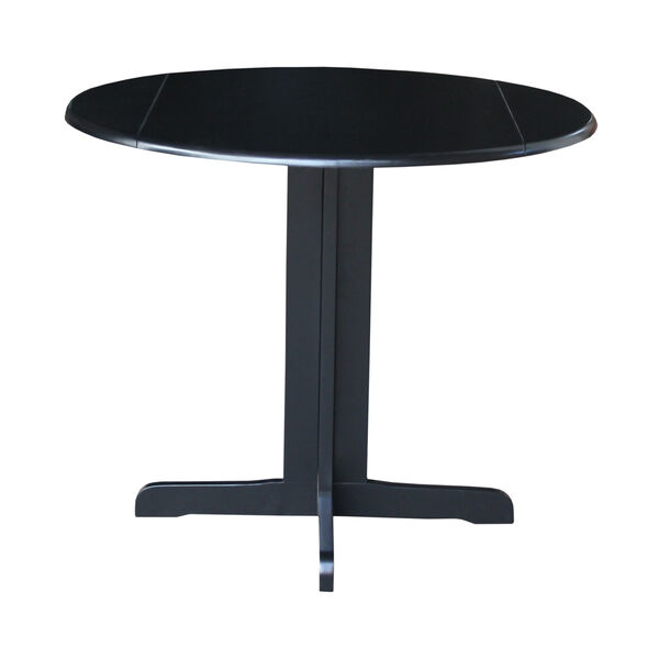 36-Inch Black Dual Drop Leaf Table, image 1