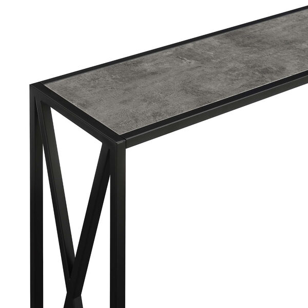 Tucson Cement and Black Console Table with Shelf, image 2