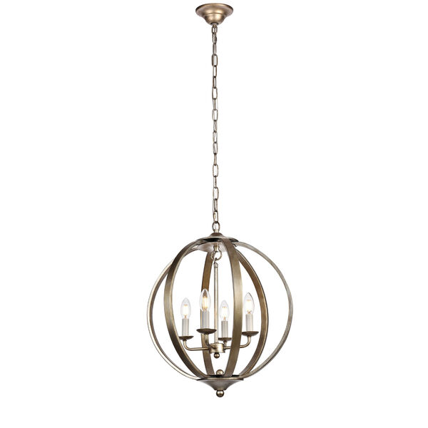Marlow Vintage Silver 18-Inch Four-Light Pendant, image 2