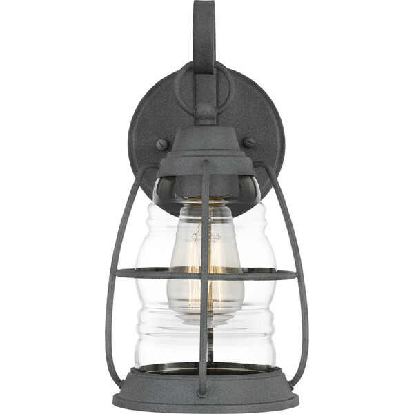 Admiral Mottled Black 12-Inch One-Light Outdoor Lantern with Clear Glass, image 5