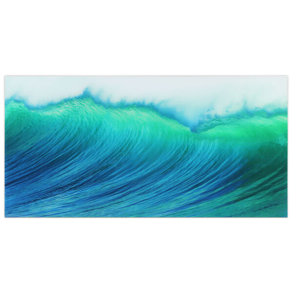 Blue Wave Frameless Free Floating Tempered Glass Wall Art, image 2