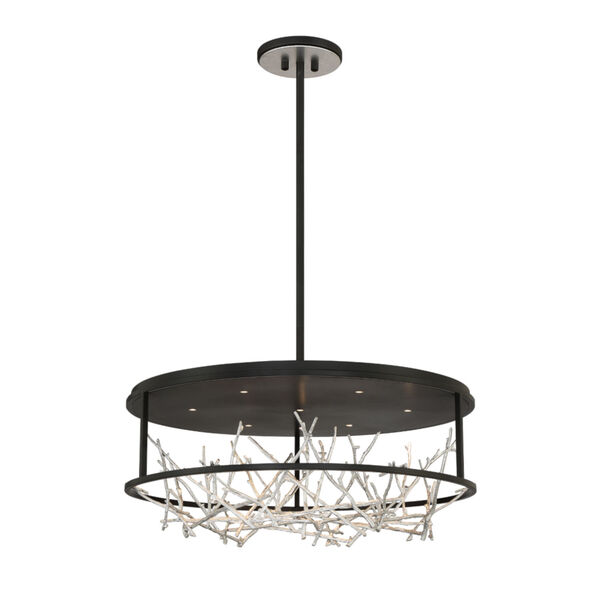 Aerie Black and Silver Seven-Light Round LED Chandelier, image 1