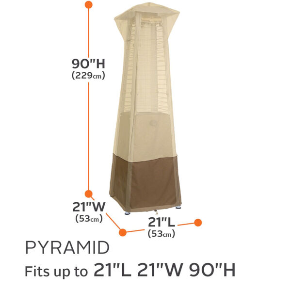 Ash Beige and Brown Pyramid Torch Patio Heater Cover, image 4