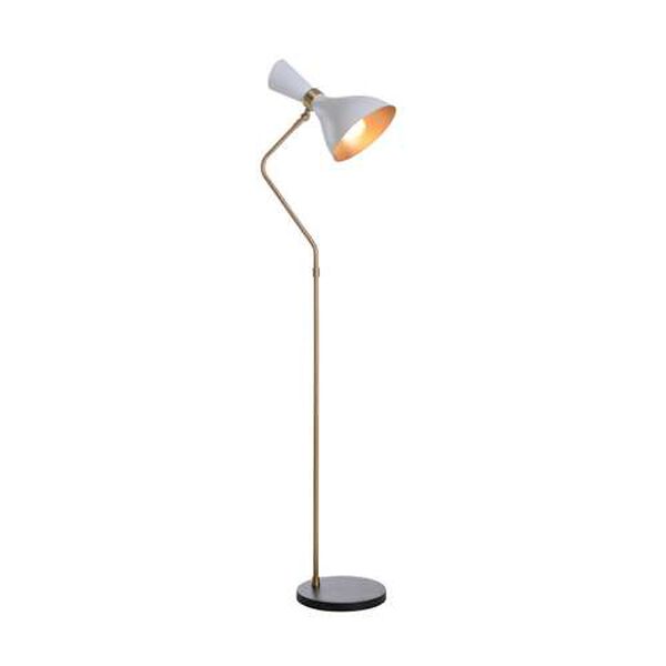 Stamos Matte White and Black One-Light Floor Lamp, image 1