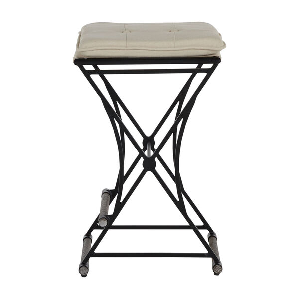 Frederick Soft Chamois and Aged Black Counter Stool, image 4