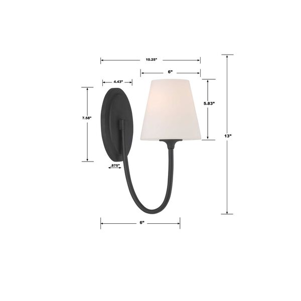 Juno Black Forged One-Light Wall Sconce, image 3
