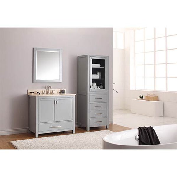 Modero Chilled Gray 36-Inch Vanity Combo with Galala Beige Marble Top, image 4
