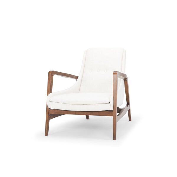 Enzo Flax and Walnut Occasional Chair, image 4