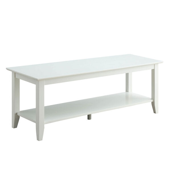 Grace White Coffee Table with Shelf, image 3