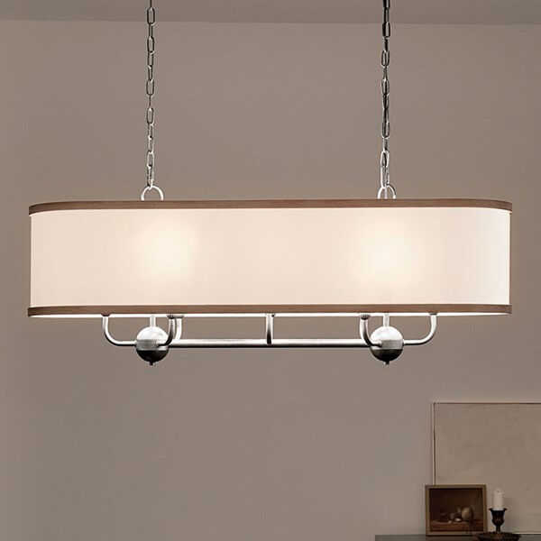 Homestead Anvil Iron and Beech Eight-Light Linear Chandelier, image 4