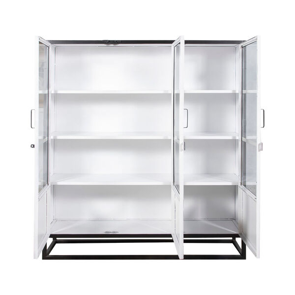 Cabot Black and White Iron Three-Door Display Cabinet, image 2