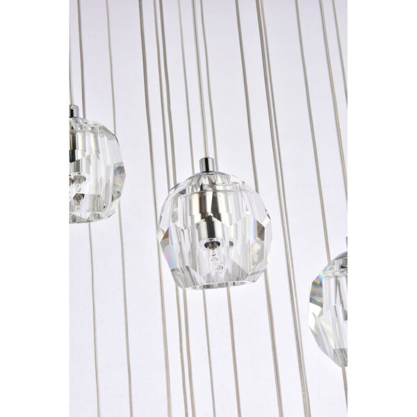 Eren Chrome 20-Inch 18-Light Pendant with Royal Cut Clear Crystal, image 5