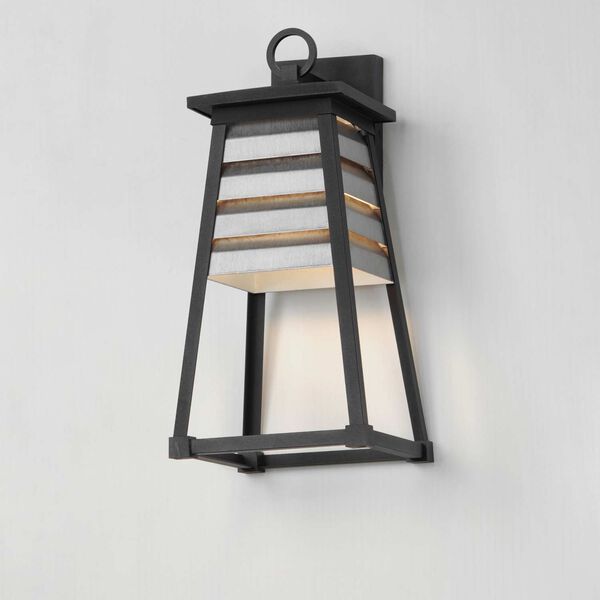 Shutters Weathered Zinc Black One-Light Outdoor Wall Sconce, image 4