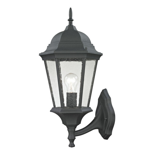 Temple Hill Matte Textured Black One-Light Large Outdoor Wall Sconce, image 1
