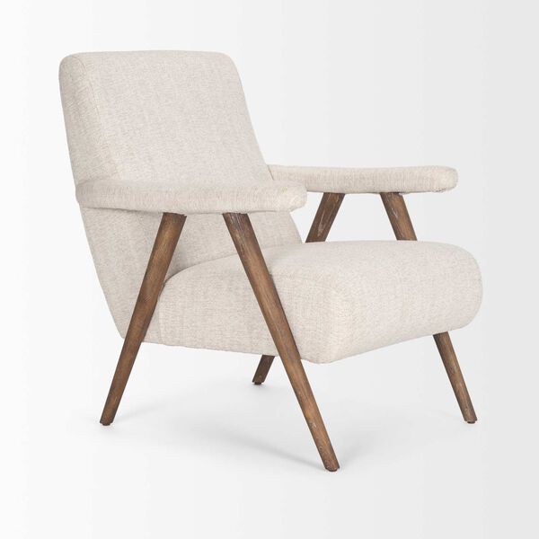 Nico Oatmeal Wood Upholstered Accent Chair, image 6