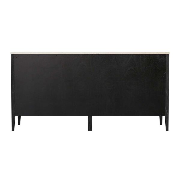 Mayfair Black Six -Drawer Wood and Marble Dresser, image 5