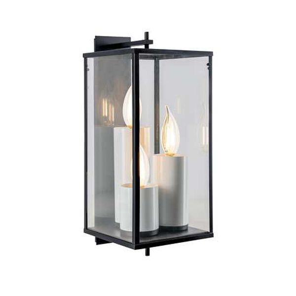 Back Bay Matte Black 10-Inch Three-Light Outdoor Wall Sconce, image 1