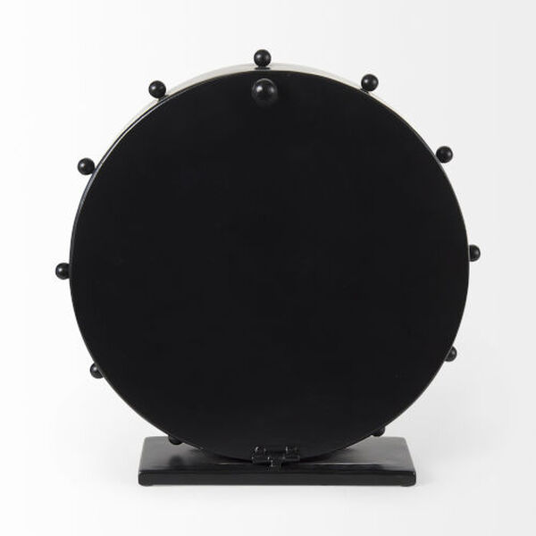 Marian Black Studded Round Table Clock, image 4