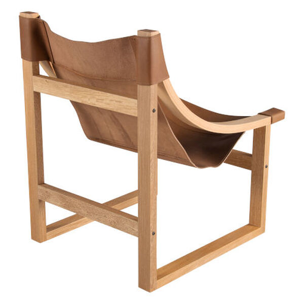 Lima Natural Leather and Natural frame Sling Chair, image 4