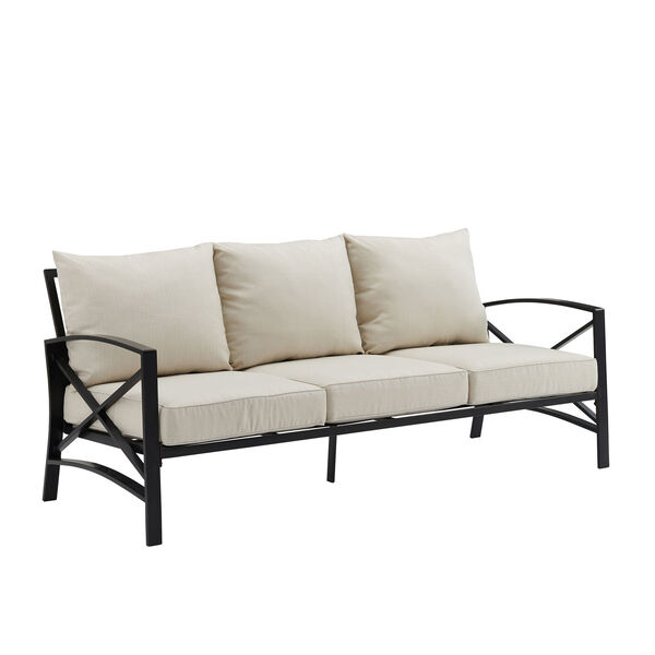 Kaplan Oil Rubbed Bronze and Oatmeal Outdoor Metal Sofa, image 3