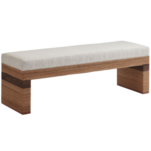Palm Desert White and Brown Rosemead Bed Bench, image 1