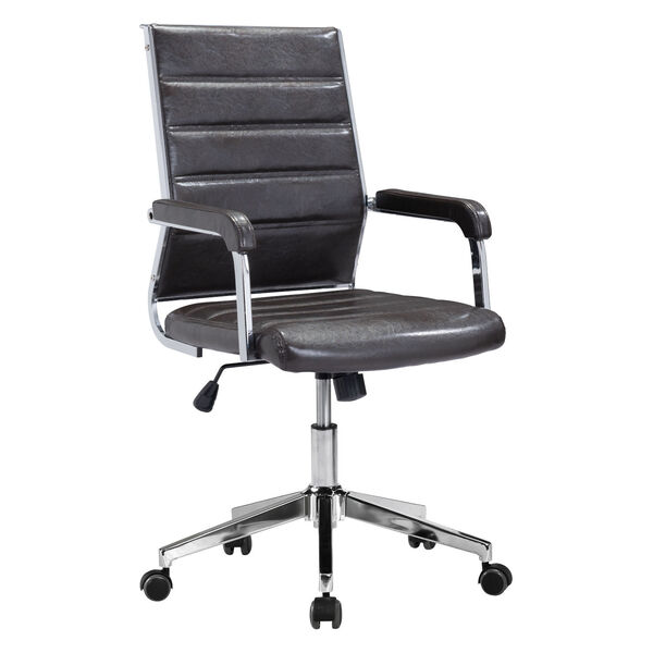 Liderato Brown and Silver Office Chair, image 1