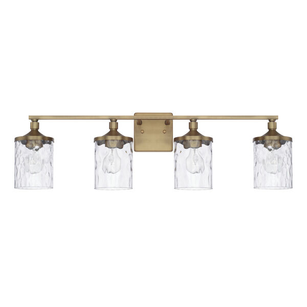 HomePlace Colton Aged Brass 34-Inch Four-Light Bath Vanity, image 1