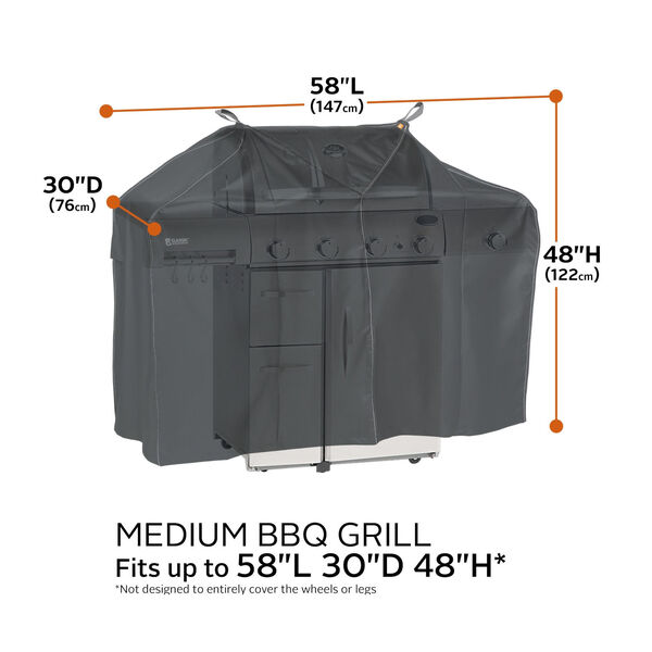 Poplar Charcoal Black 58-Inch BBQ Grill Cover, image 4