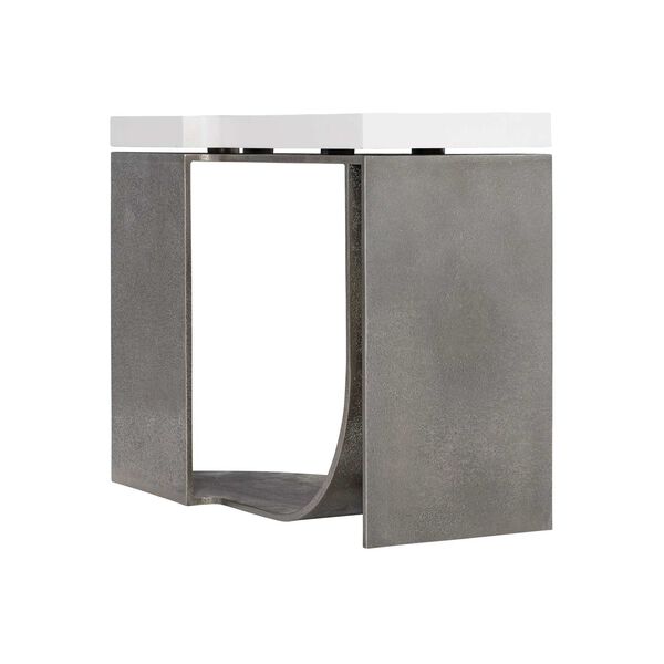 Catalina Graphite and White Plaster Side Table, image 3