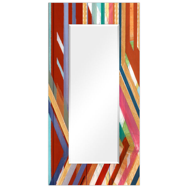 Lineal Color Red 72 x 36-Inch Rectangular Beveled Floor Mirror, image 6