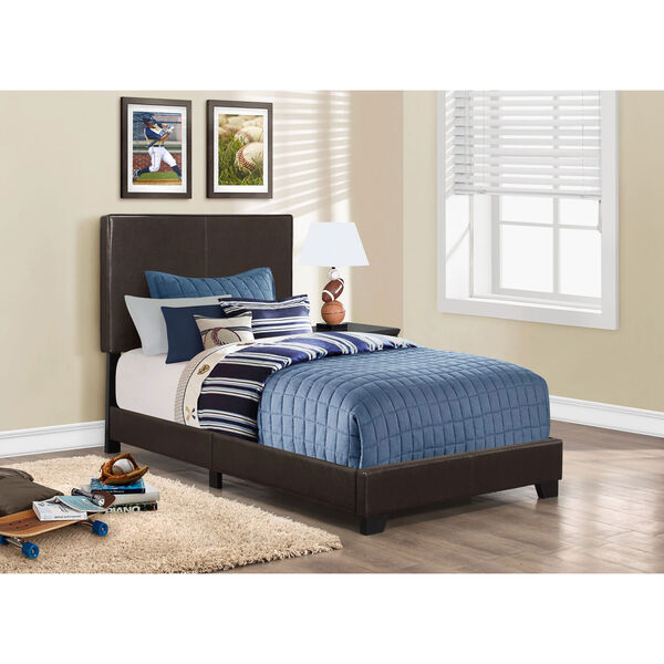 Dark Brown Twin Size Bed, image 1