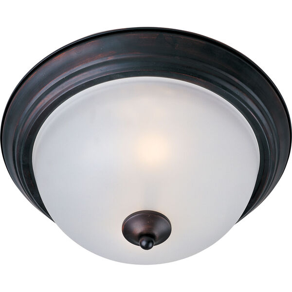 Essentials - 584x Oil Rubbed Bronze Three-Light Flushmount with Frosted Glass, image 1