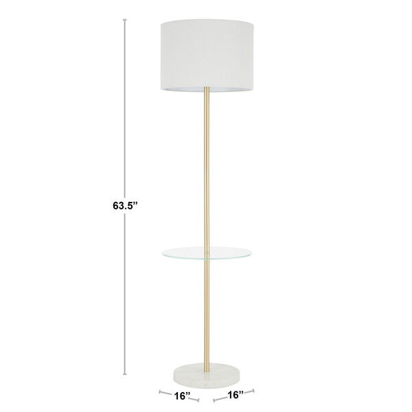 Chloe White and Gold One-Light Shelf Floor Lamp, image 4