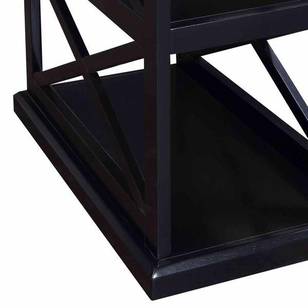 Coventry Black Chairside End Table with Shelves, image 5