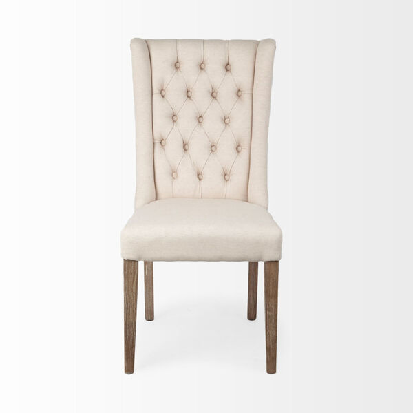 Mackenzie I Cream and Ash Solid Wood Parson Dining Chair, image 2