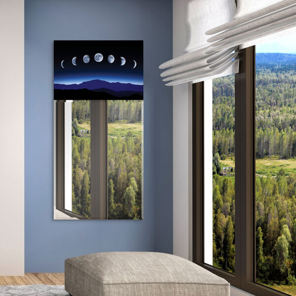 Blue Moons Black 48 x 24-Inch Rectangular Beveled Wall Mirror, image 4