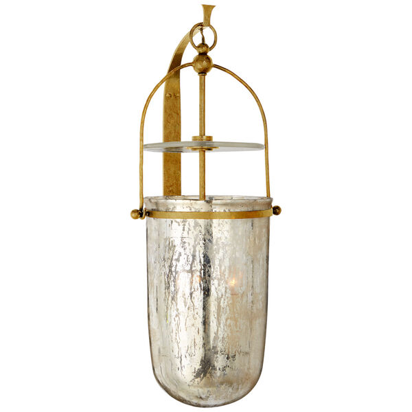 Lorford Medium Sconce in Gilded Iron with Antiqued Mercury Glass by Chapman and Myers, image 1