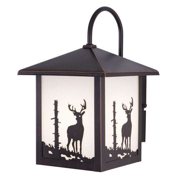 Wildlife Buck Outdoor Wall-Mounted Lantern, image 1