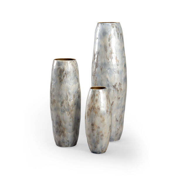 Silver 7-Inch Holt Vases, Set of 3, image 1