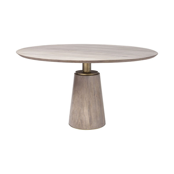 Maxwell II Brown Round Solid Wood Top Dining Table, image 1