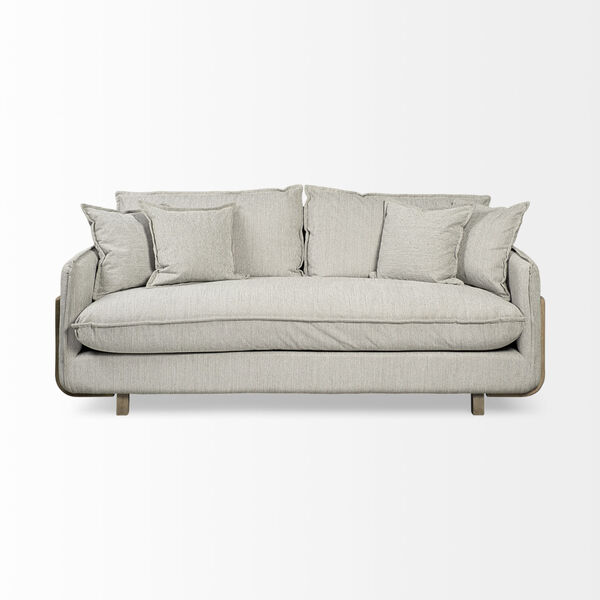 Roy I Frost Gray Upholstered Three Seater Sofa, image 2