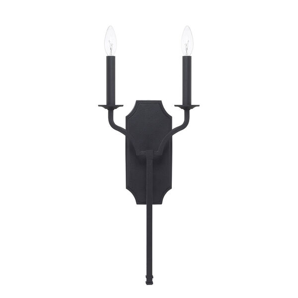Aster Black Iron Two-Light Wall Sconce, image 1